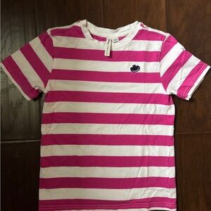 Janie and Jack Pink and White Short Sleeve Tee with Crew Neck